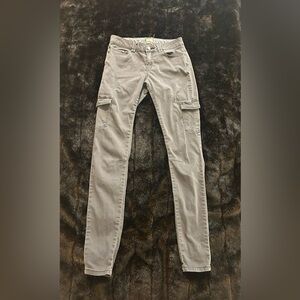 Roxy Gray Cargo Skinny Jeans Women’s Size 26 Faded Stretch Utility Pants